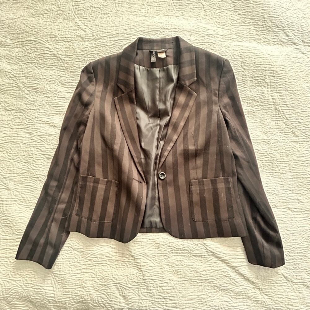 H&M, Divided, Black on Black striped blazer, size 10